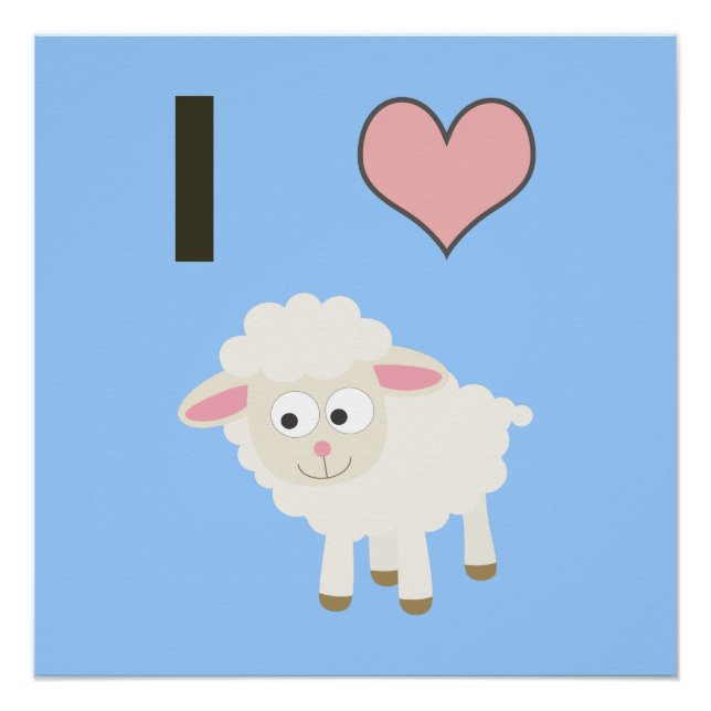 Poster J'ai coeur Sheep (Devant)