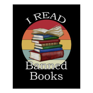 Poster J'ai lu Banned Books Librarian Bookworm Book Reade