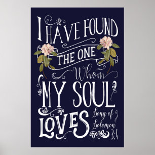 Poster J'ai trouvé celui que mon âme aime l'art des signe