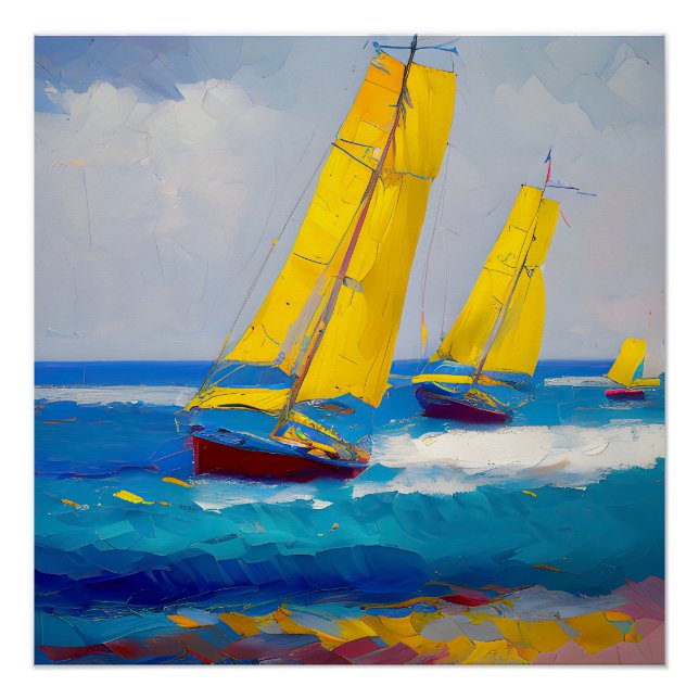 Poster "J'ai vu trois bateaux" (Devant)