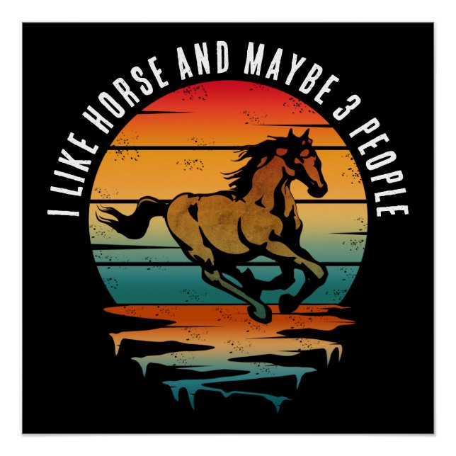 POSTER J'AIME CHEVAL ET PEUT-ÊTRE 3 PERSONNES (Devant)