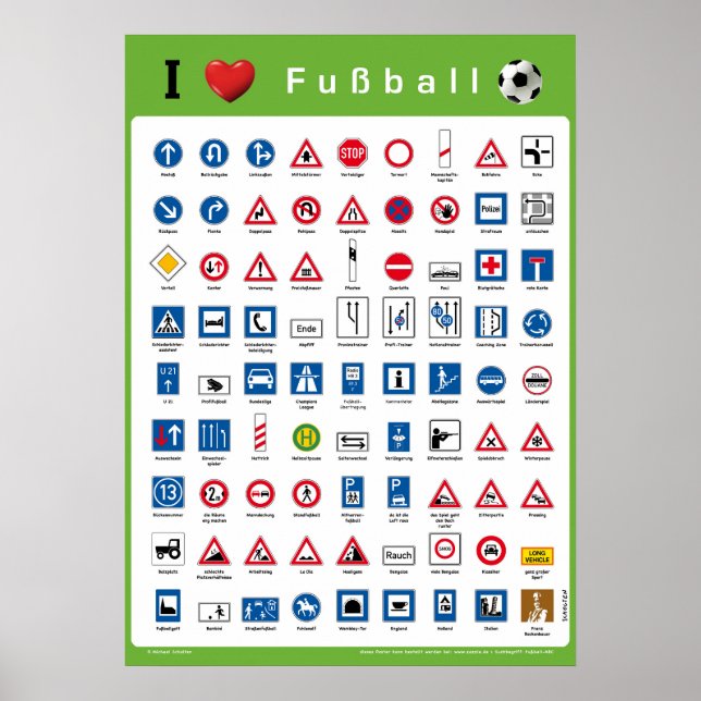 Poster J'aime Fußball (Devant)