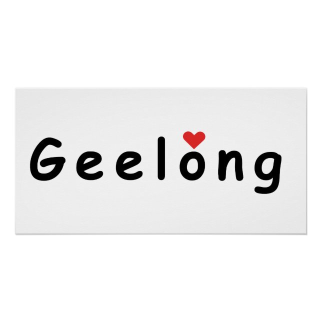 Poster J'aime Geelong Australie (Devant)