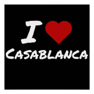 Poster J'aime la ville de Casablanca au Maroc
