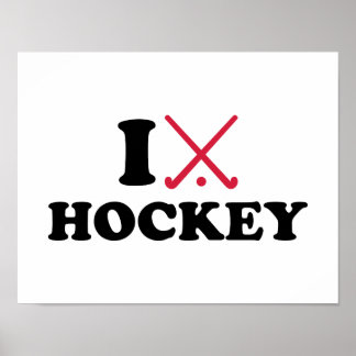 Poster J'aime le hockey sur gazon