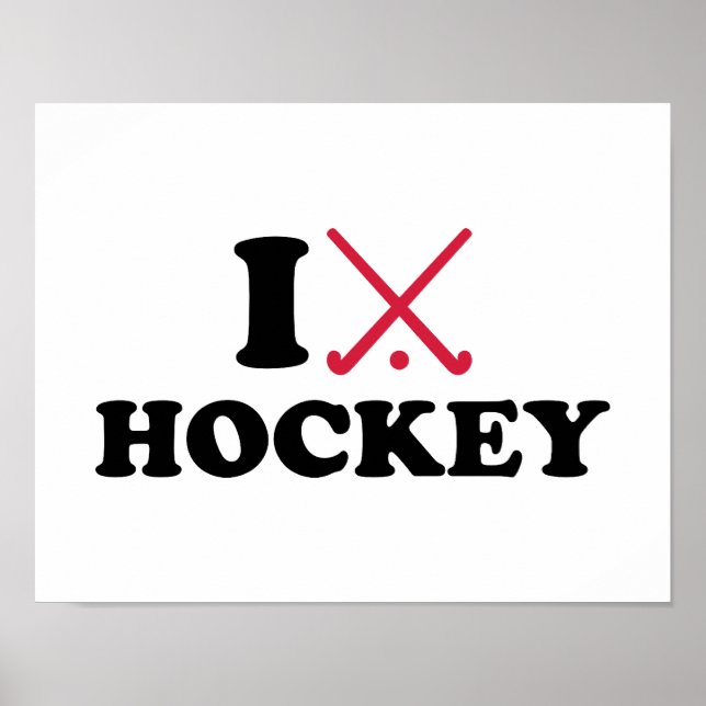 Poster J'aime le hockey sur gazon (Devant)