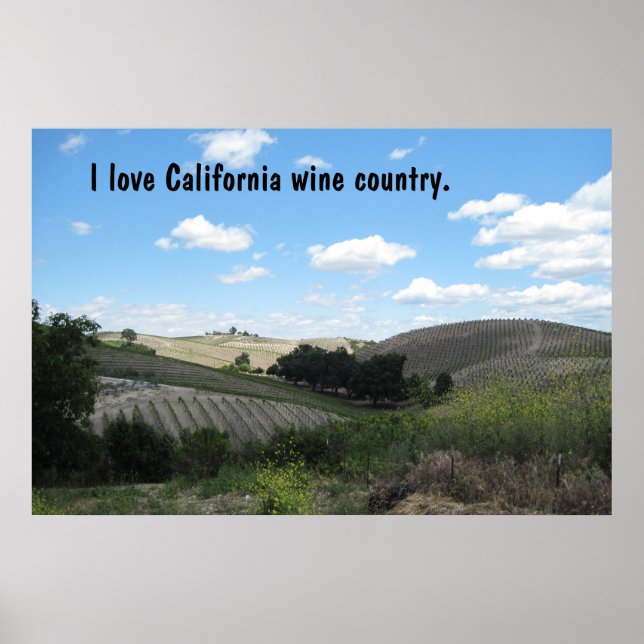 Poster : J'aime le pays des vins de Californie. (Devant)
