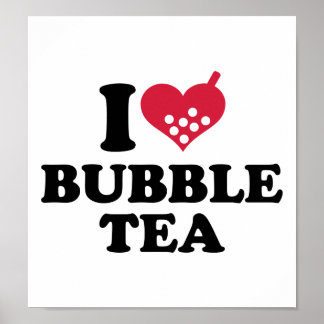 Poster J'aime le thé bulle