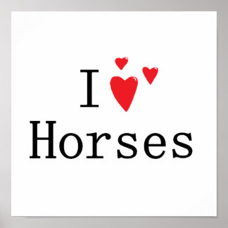 Poster J'aime les chevaux