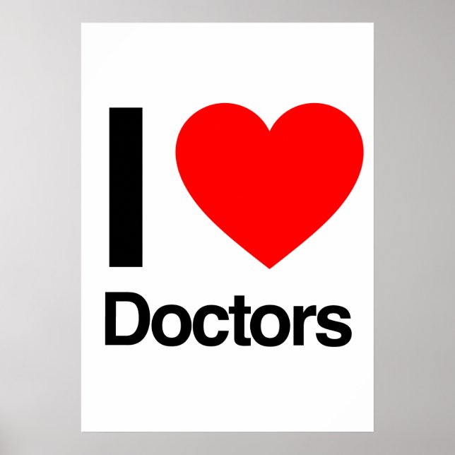 Poster j'aime les médecins (Devant)