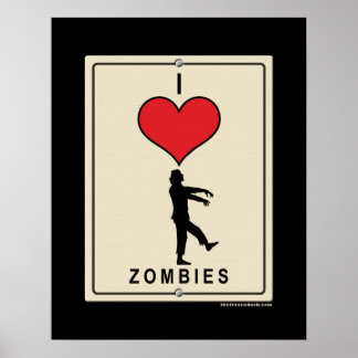 Poster J'aime les zombies