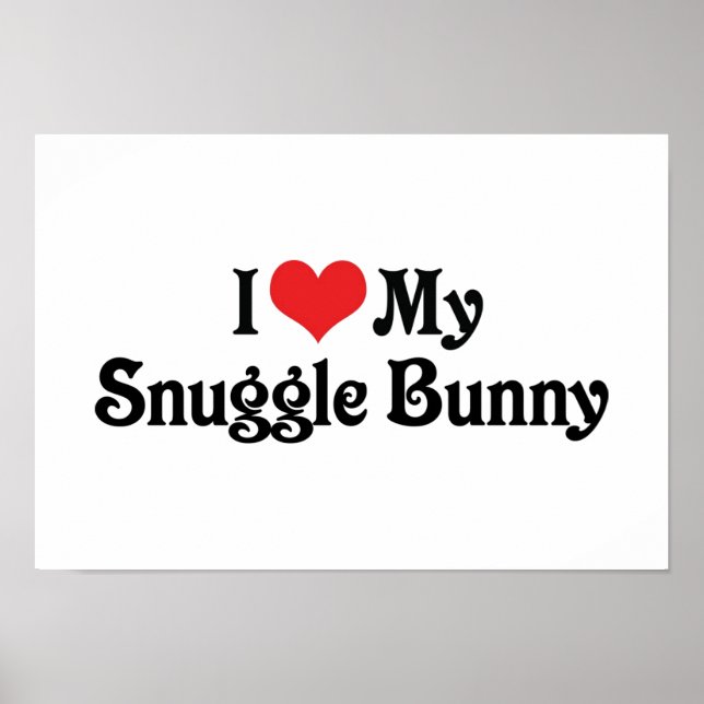 Poster J'aime mon lapin câlin (Devant)