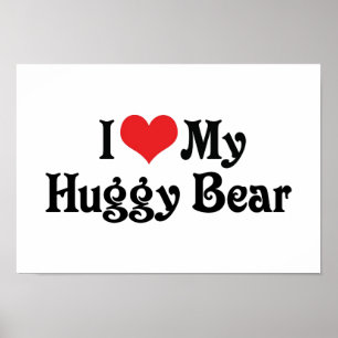 Poster J'Aime Mon Ours Huggy