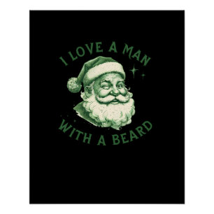 Poster J'Aime Un Homme Avec Une Barbe Art numérique Desig