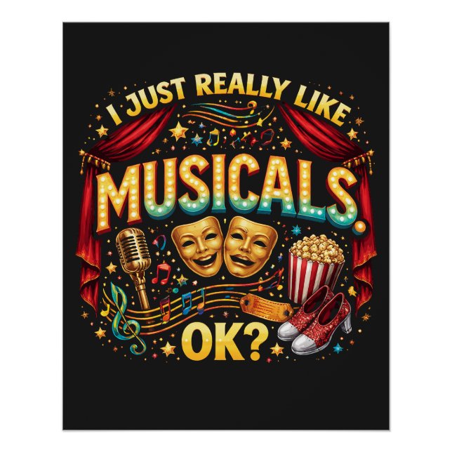 Poster J'aime vraiment beaucoup les comédies musicales, O (Devant)