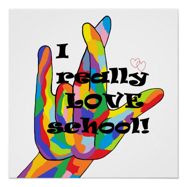 Poster J'aime vraiment l'école (Devant)