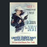 Poster J'Aimerais Être Un Homme Que Je Rejoindrais La Mar<br><div class="desc">Probablement l'une de mes affiches préférées de la Marine 2ÈME GUERRE MONDIALE pour recruter des femmes. Cette image est de qualité archivistique avec une coloration vraie et précise et va imprimer magnifiquement.</div>