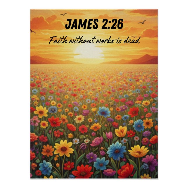 Poster  JAMES 2:26 Field of Flowers (Devant)