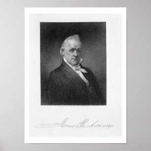 Poster James Buchanan, gravé par Henry Bryan Hall (1800)