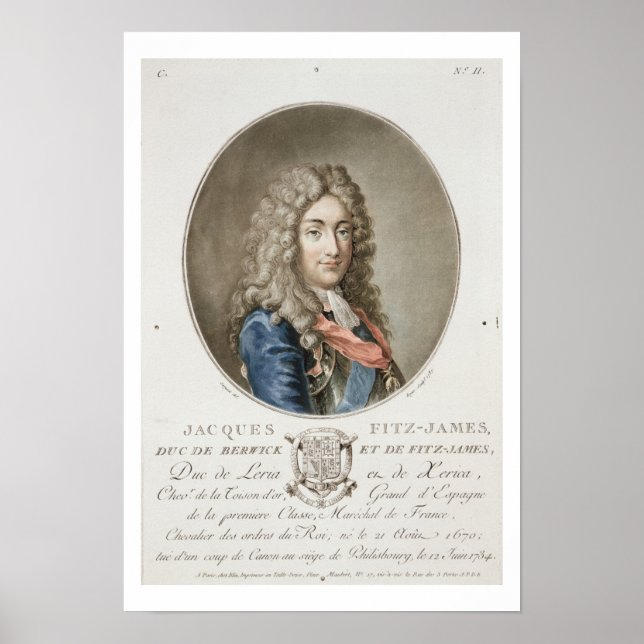 Poster James Fitzjames (1670-1733), 1er duc de Berwick, (Devant)