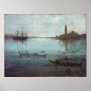 Poster James McNeil Whistler Nocturne en bleu et argent