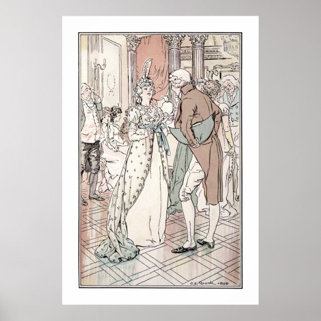 Poster Jane Austen Sens et sensibilité C.E. Brock Imprime (Devant)