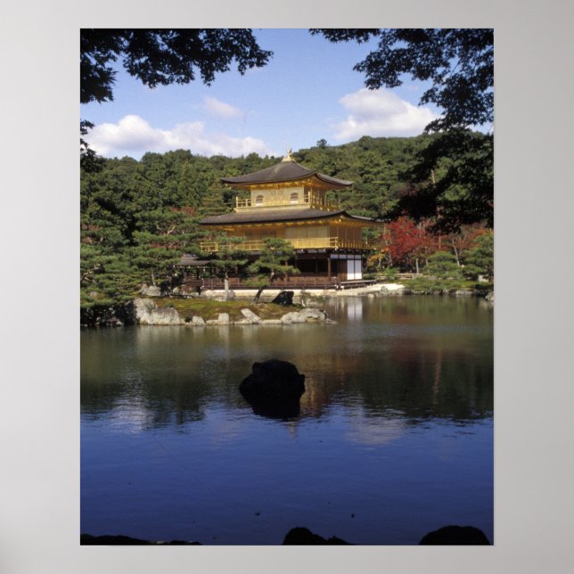 Poster Japon, Kyoto, Pavillon d'or, Temple zen (Devant)