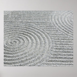 Poster Japon, Kyoto, temple Tofukuji, motif dans le sable