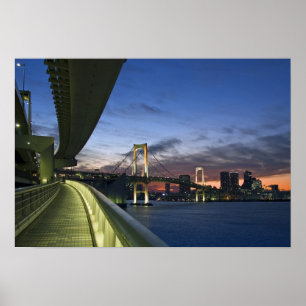 Poster Japon. Tokyo. Pont Rainbow dans la baie de Tokyo.