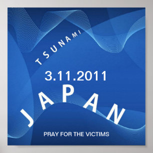POSTER JAPON TSUNAMI PRIE POUR LES VICTIMES