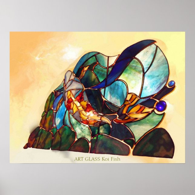 Poster japonais Fine Art Koi Poisson Design Poisso (Devant)