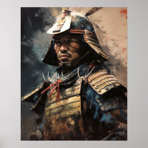 Poster japonais Samurai Warrior Art
