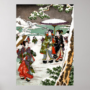 Poster Japonais Snowscape