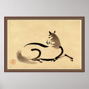 Poster Japonais vintage de ~ de cheval