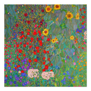 Poster Jardin agricole de Gustav Klimt avec tournesols