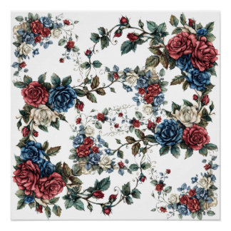 Poster Jardin Americana Patriot Roses