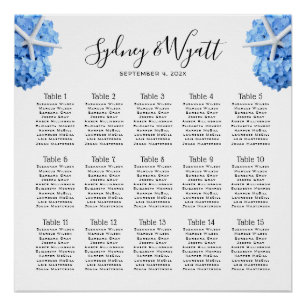 Poster Jardin balnéaire Réception de mariage Seating Char