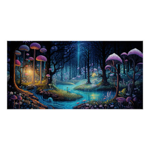 Poster Jardin de Fée de Forêt Enchantée Magique Dreamscap