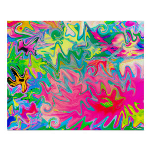 Poster Jardin de fleurs coloré Collage abstrait