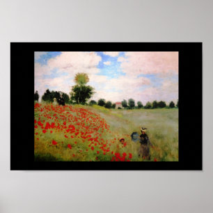 Poster Jardin de Monet fleurs vintage vieux poppies de pe