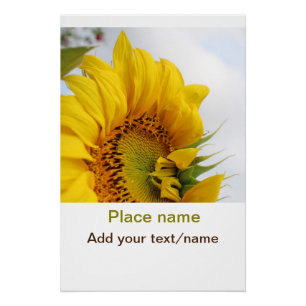 Poster Jardin de tournesol jaune ajouter photo nom du tex