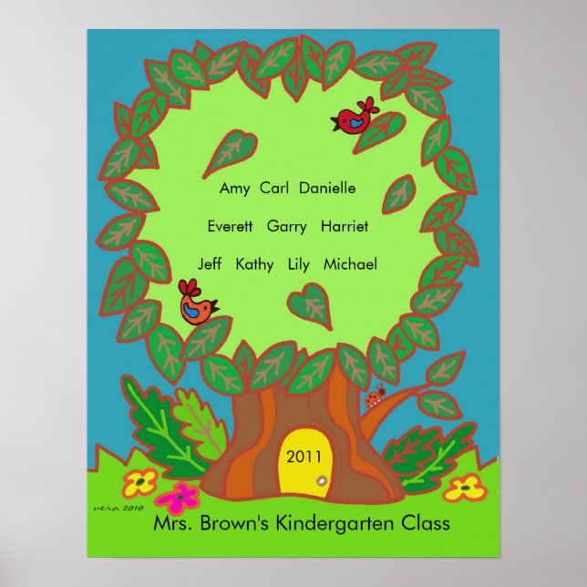 Poster Jardin d'enfants Nom Arbre par Vera Trembach (Devant)