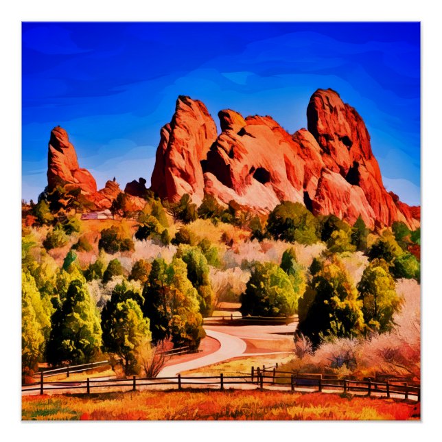 Poster Jardin des dieux Colorado Springs (Devant)