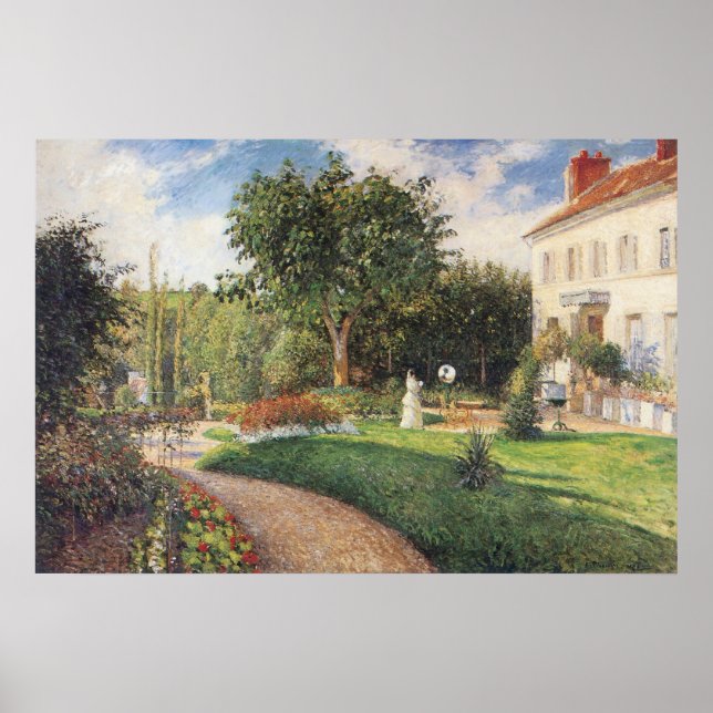 Poster Jardin des Mathurins à Pontoise par Pissarro (Devant)
