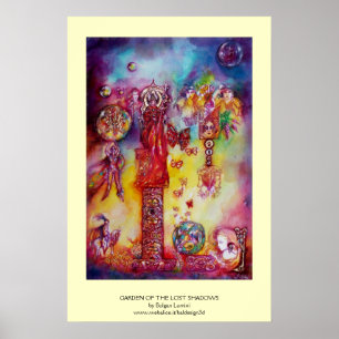 POSTER JARDIN DES OMBRES PERDUES, FÉES ET PAPILLONS