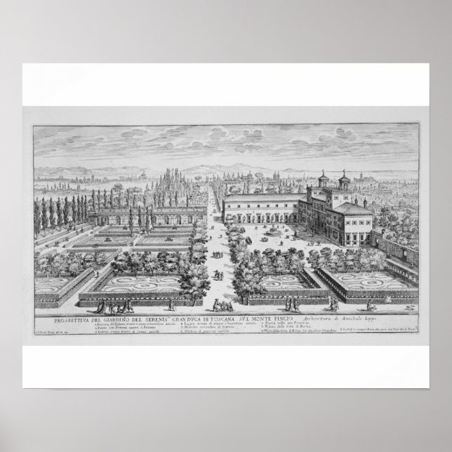 Poster Jardin du Grand-Duc de Toscane sur le Monte P (Devant)