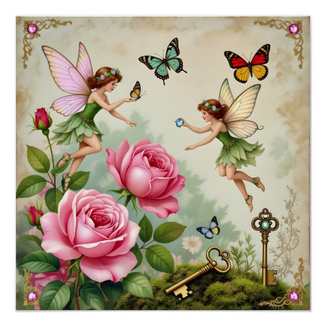 Poster Jardin Enchanté des Fées Florales (Devant)