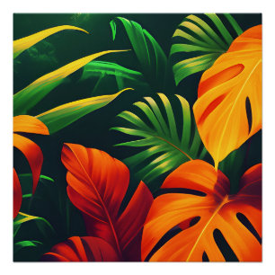 POSTER JARDIN NATUREL FEUILLES VERTES