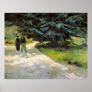 Poster Jardin public avec couple par Vincent van Gogh