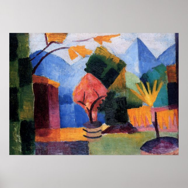 Poster Jardin sur le lac de Thoune par August Macke, Art  (Devant)